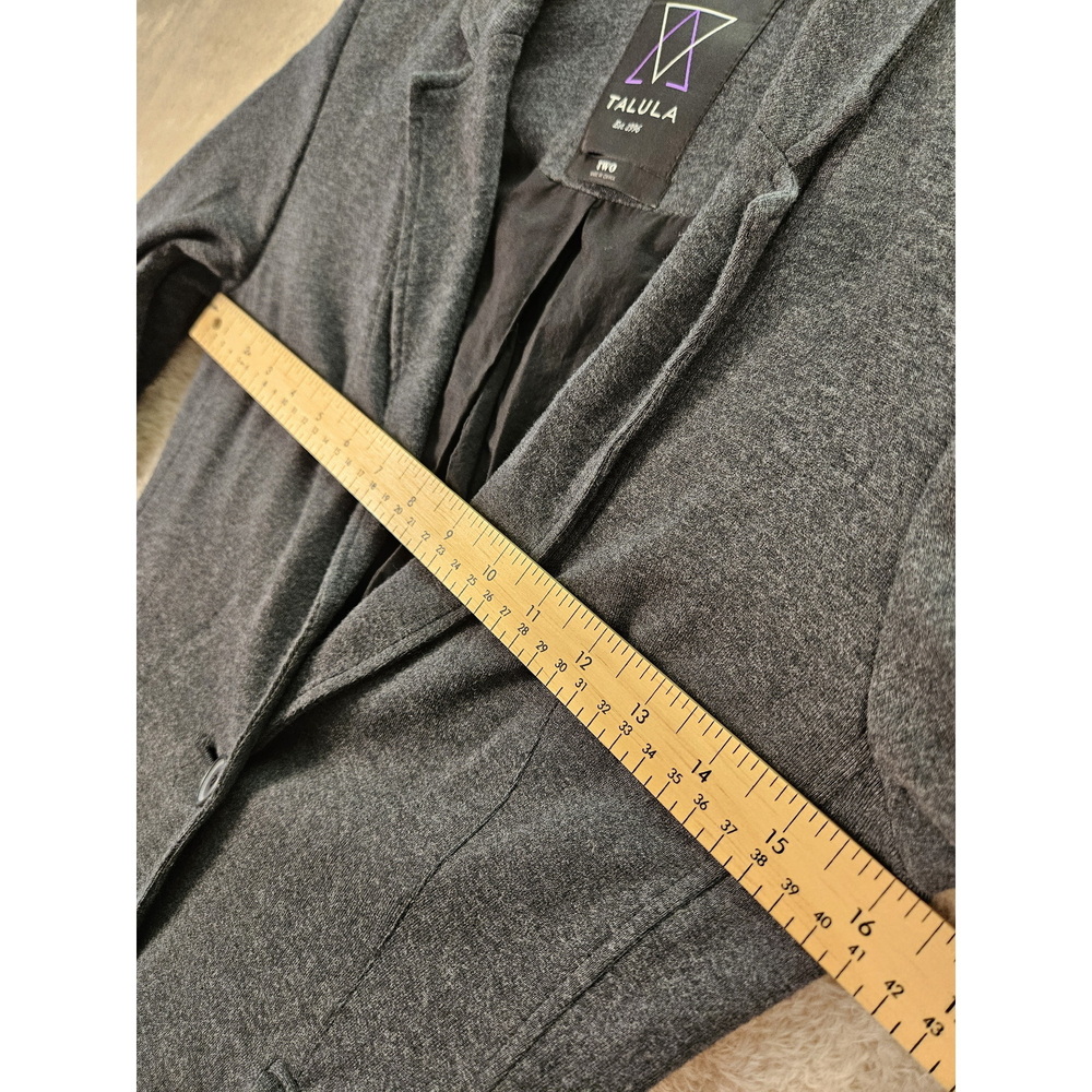 Aritzia Talula Heather Grey Knit Blazer Coat Pima Cotton Blend - Picture 6 of 10